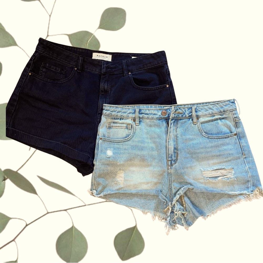 Two pairs of Pac Sun denim shorts - size 30